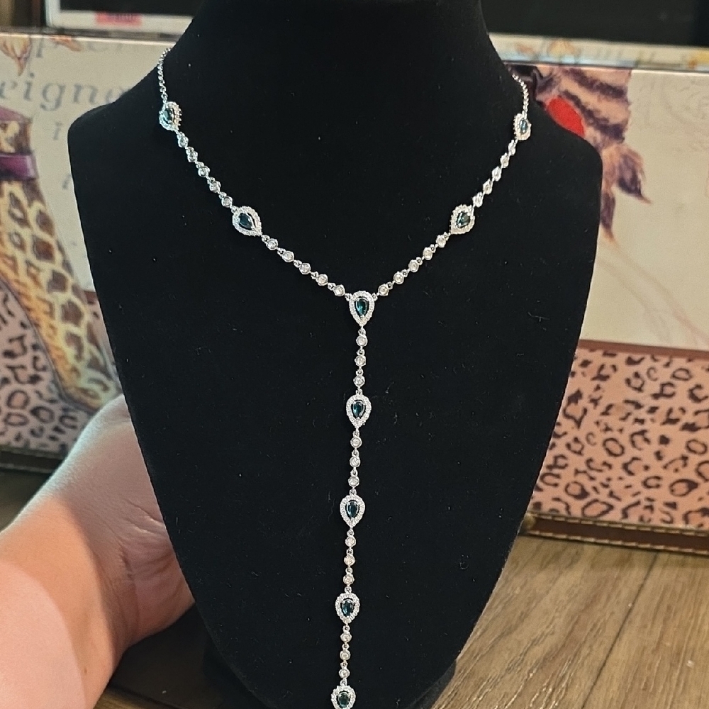 Dazzling Silver and Blue Necklace